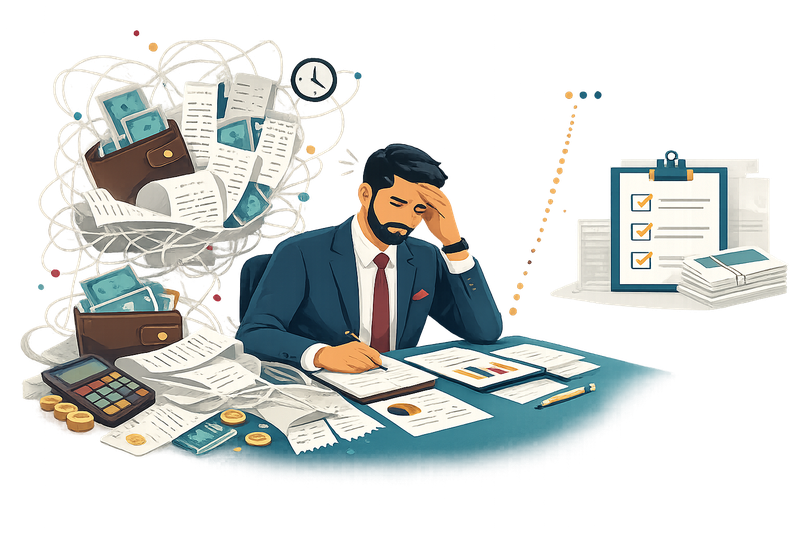 Illustration of business chaos being brought into structure